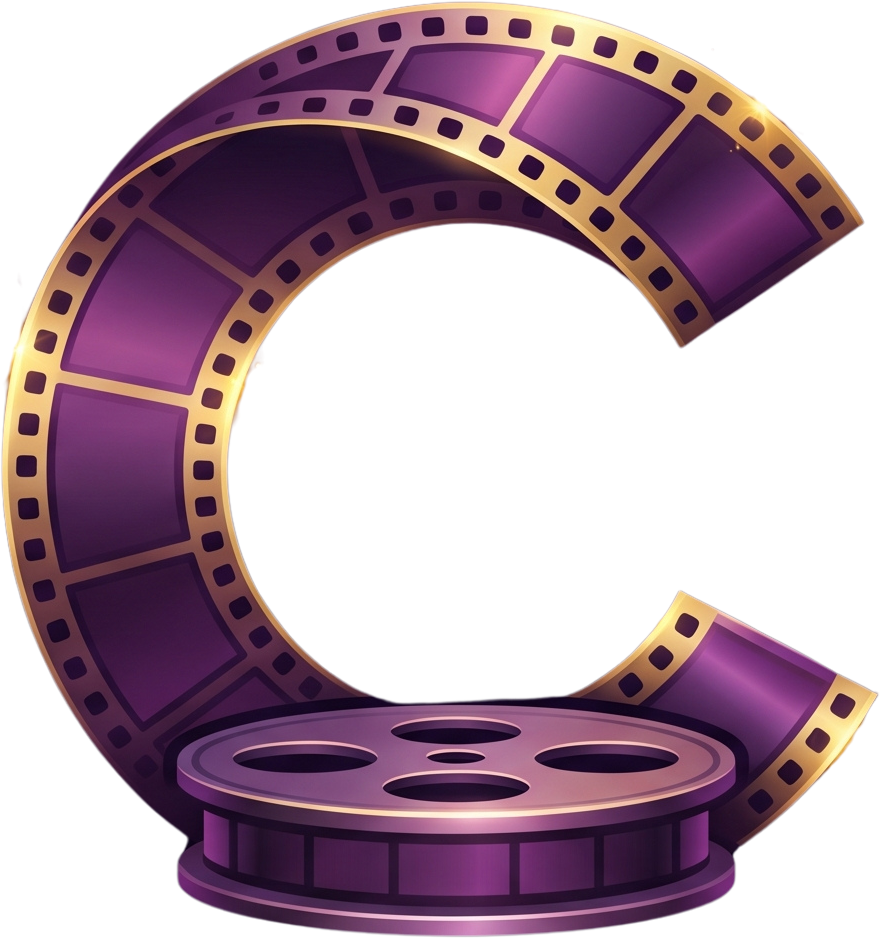 Castnoir logo, a film strip curling into the letter C